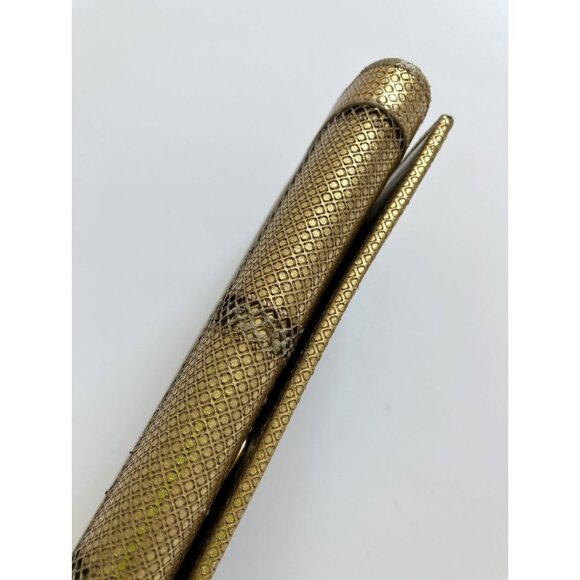 Burberry Haymarket Check Canvas Gold Leather Wallet Card Holder - Picture 8 of 10